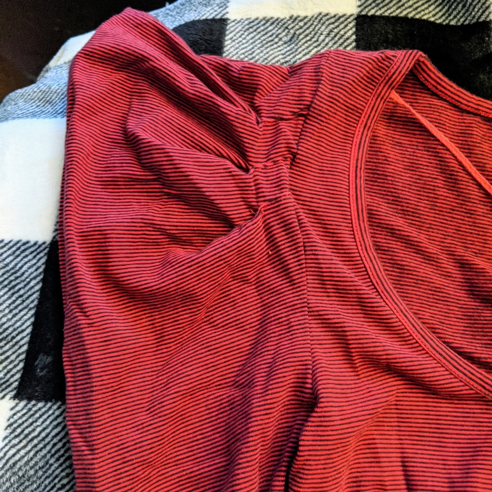 Free People Penelope Puff Sleeve Red Top size M - Picture 8 of 12